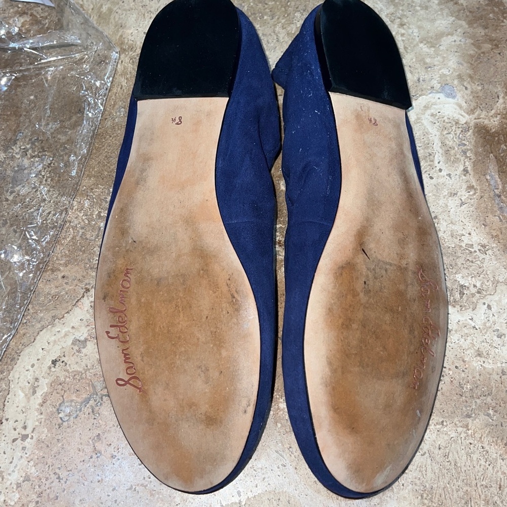 Sam Edelman suede ballet flats navy size 8.5 - Picture 2 of 4